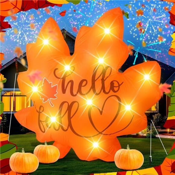 Fall Inflatable Decorations 5. 25 ft Thanksgiving Blow up Decor Fall - Picture 2 of 7